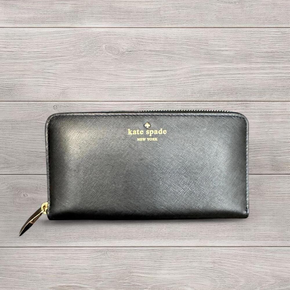 Kate Spade New York Black Zip Around Wallet - NWOT